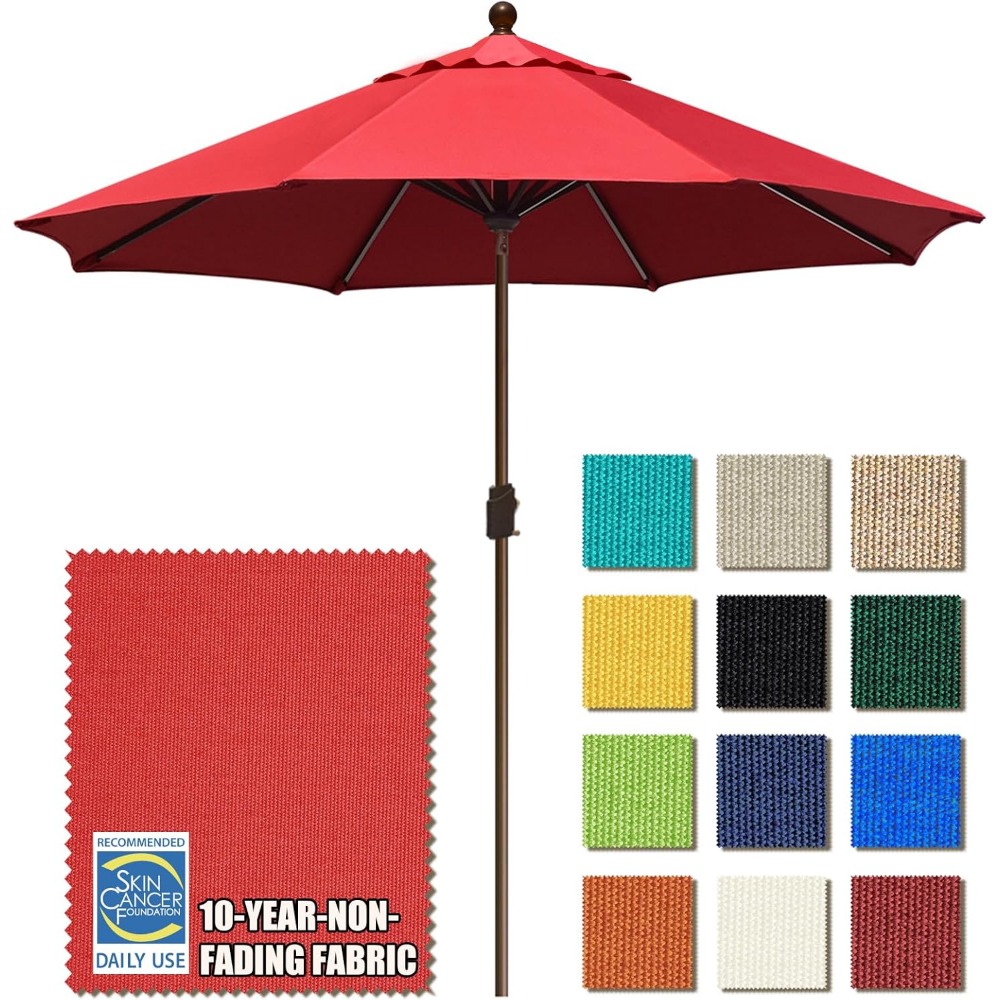 Outdoor Furniture Year Round - USA 10-Year-Non-Fading 10Ft Market Umbrella Patio
