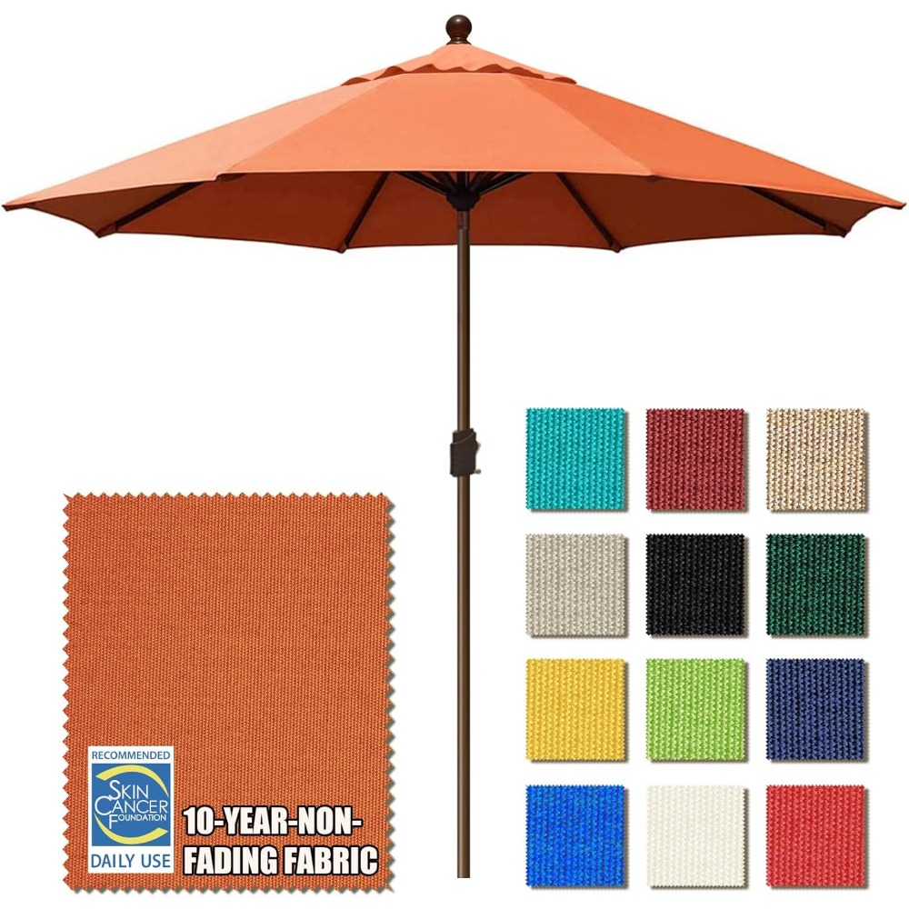 Outdoor Furniture Year Round - USA 10-Year-Non-Fading 10Ft Market Umbrella Patio