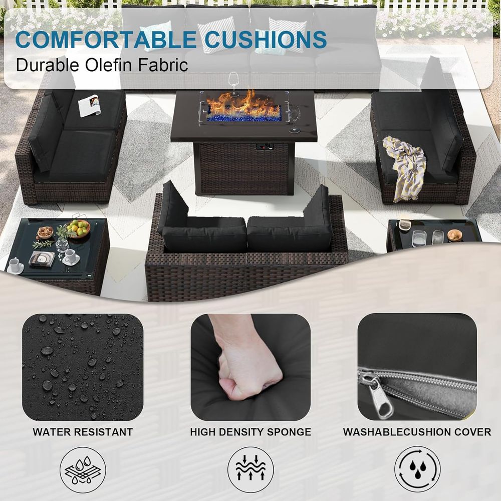 13-Piece Outdoor Sectional Pat - Outdoor Furniture And Fire Pit บทวิจารณ์และราคา