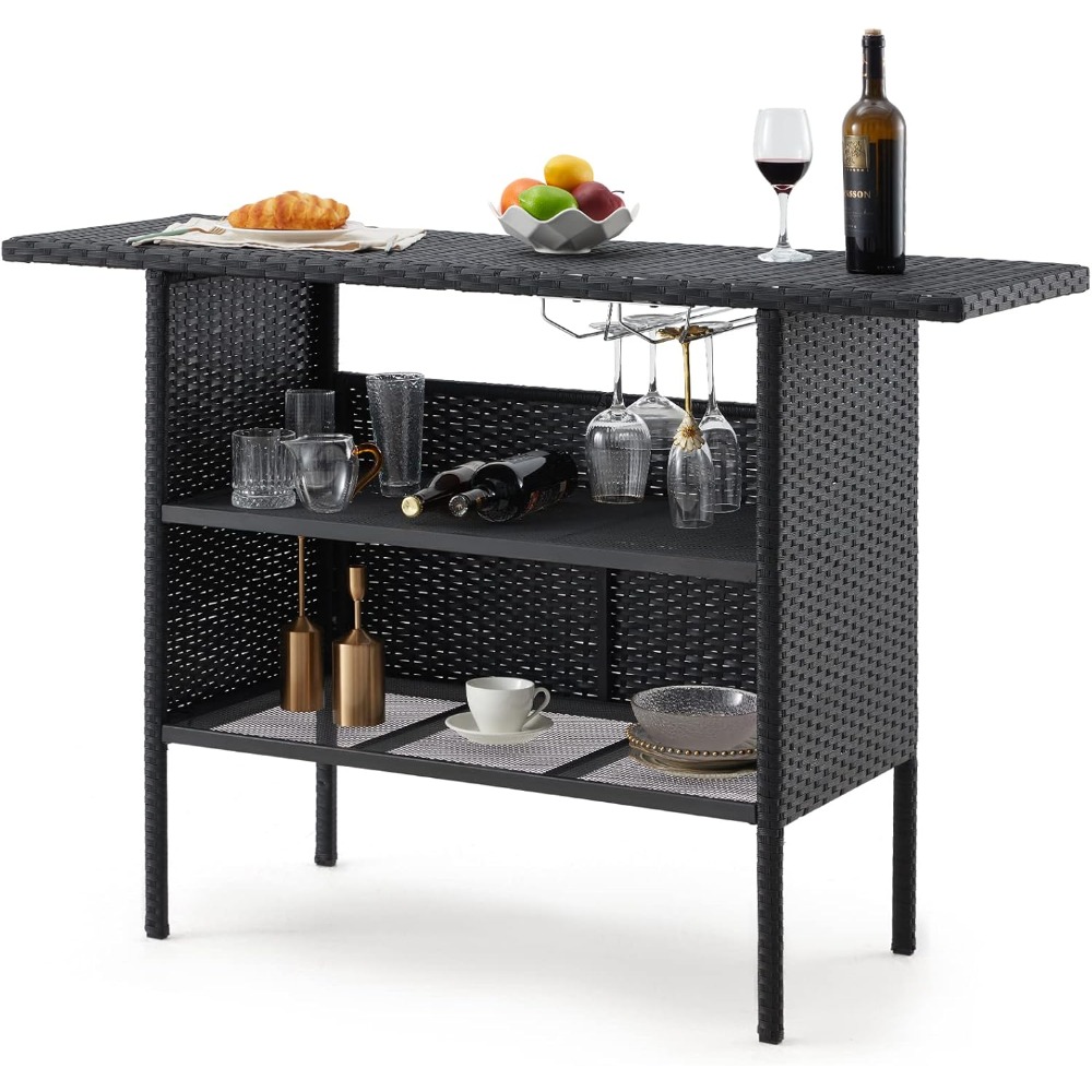 Outdoor Patio Wicker Bar Count - Outdoor Furniture And Fire Pit บทวิจารณ์และราคา