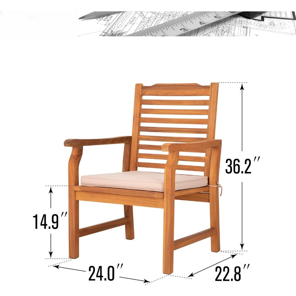 2 Pieces Acacia Wood Outdoor D - Outdoor Furniture Oil บทวิจารณ์และราคา