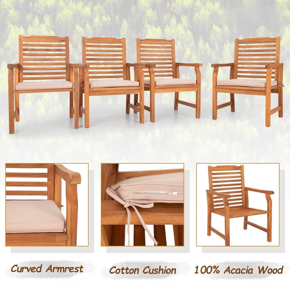 2 Pieces Acacia Wood Outdoor D - Outdoor Furniture Oil บทวิจารณ์และราคา