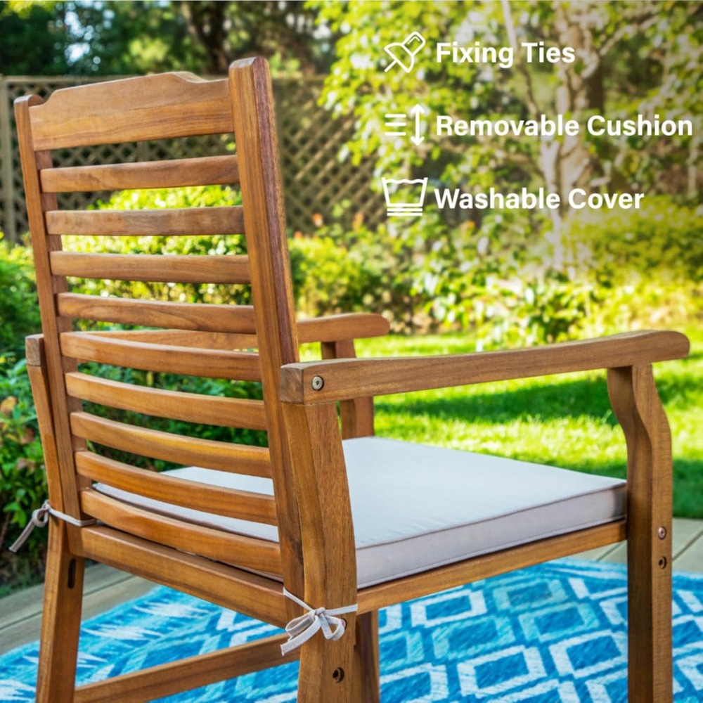 2 Pieces Acacia Wood Outdoor D - Outdoor Furniture Oil บทวิจารณ์และราคา