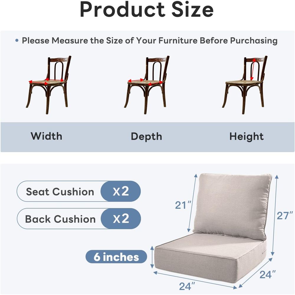 Thick Outdoor Chair Cushions - - Outdoor Furniture Cushions 24 X 24 บทวิจารณ์และราคา