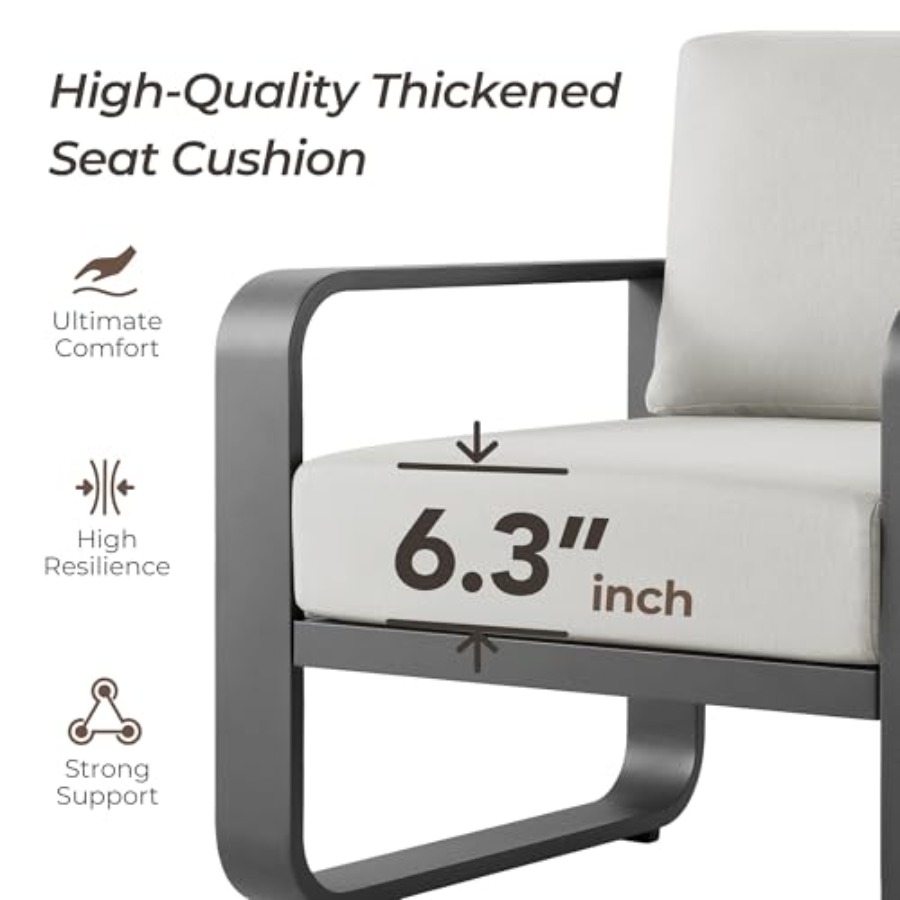 Aluminum Outdoor 3-Seater Sofa - Outdoor Furniture Without Cushions บทวิจารณ์และราคา