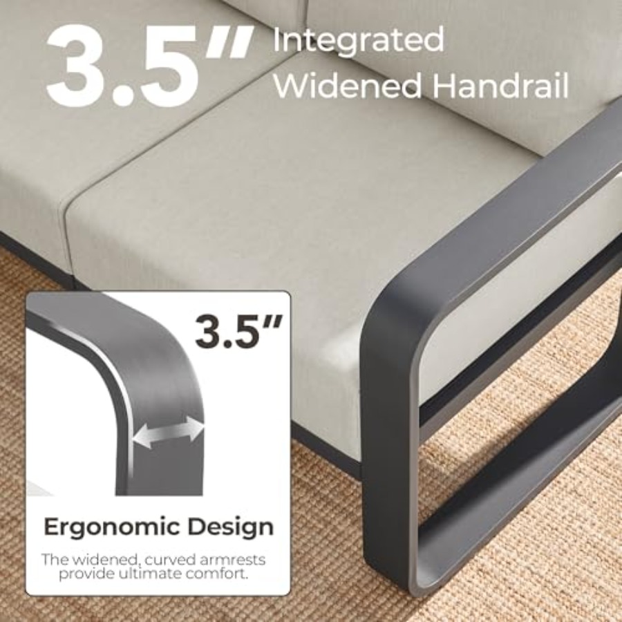 Aluminum Outdoor 3-Seater Sofa - Outdoor Furniture Without Cushions บทวิจารณ์และราคา