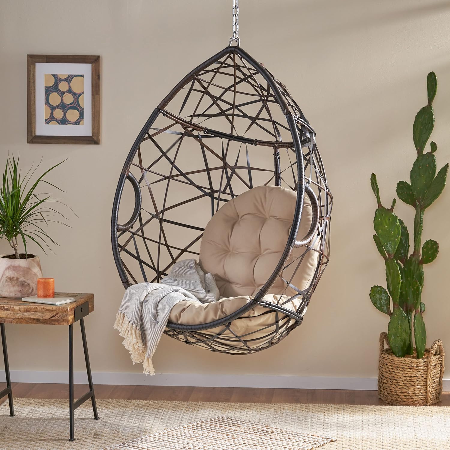 Wicker Hanging Egg Chair Cushi - Outdoor Furniture Without Cushions บทวิจารณ์และราคา