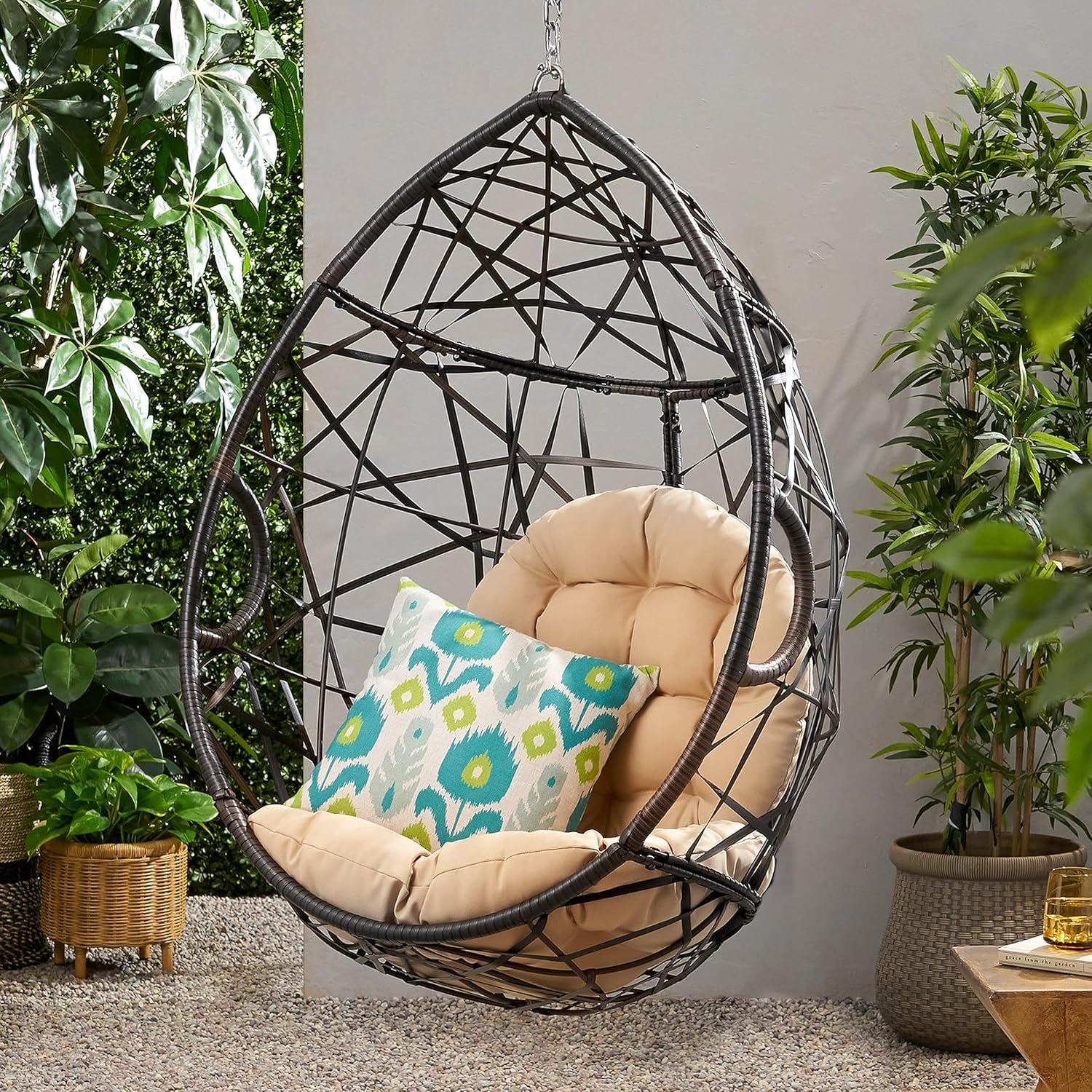 Wicker Hanging Egg Chair Cushi - Outdoor Furniture Without Cushions บทวิจารณ์และราคา