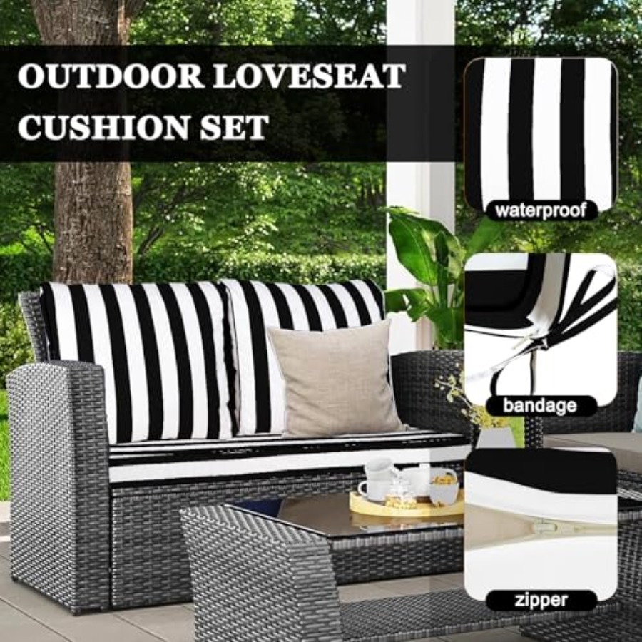 Outdoor Loveseat Cushion Set 4 - Outdoor Furniture Cushions 24 X 24 บทวิจารณ์และราคา