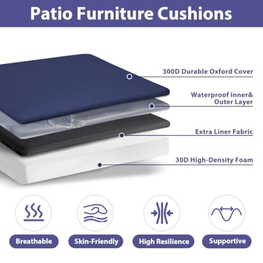 Outdoor Chair Cushions Set of  - Outdoor Furniture Without Cushions บทวิจารณ์และราคา