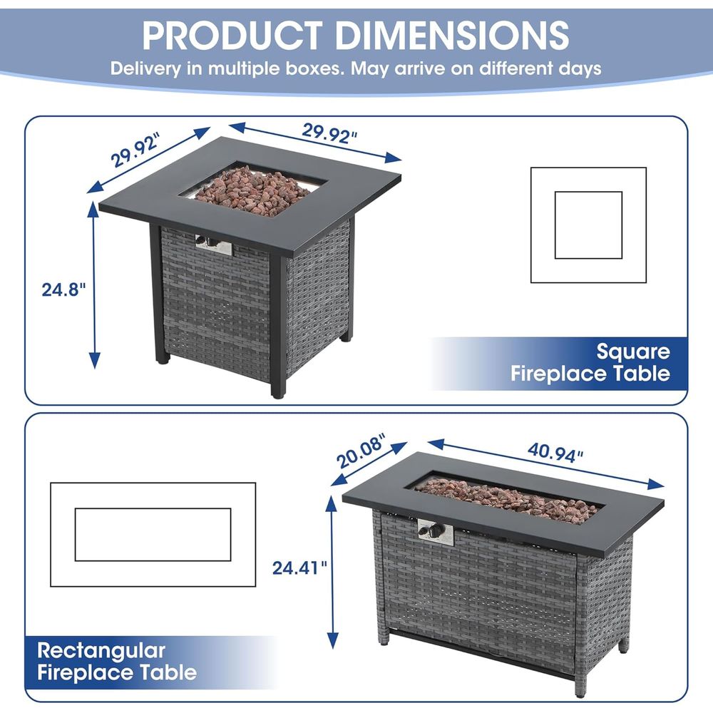 5-Piece Patio Furniture Set wi - Outdoor Furniture And Fire Pit บทวิจารณ์และราคา