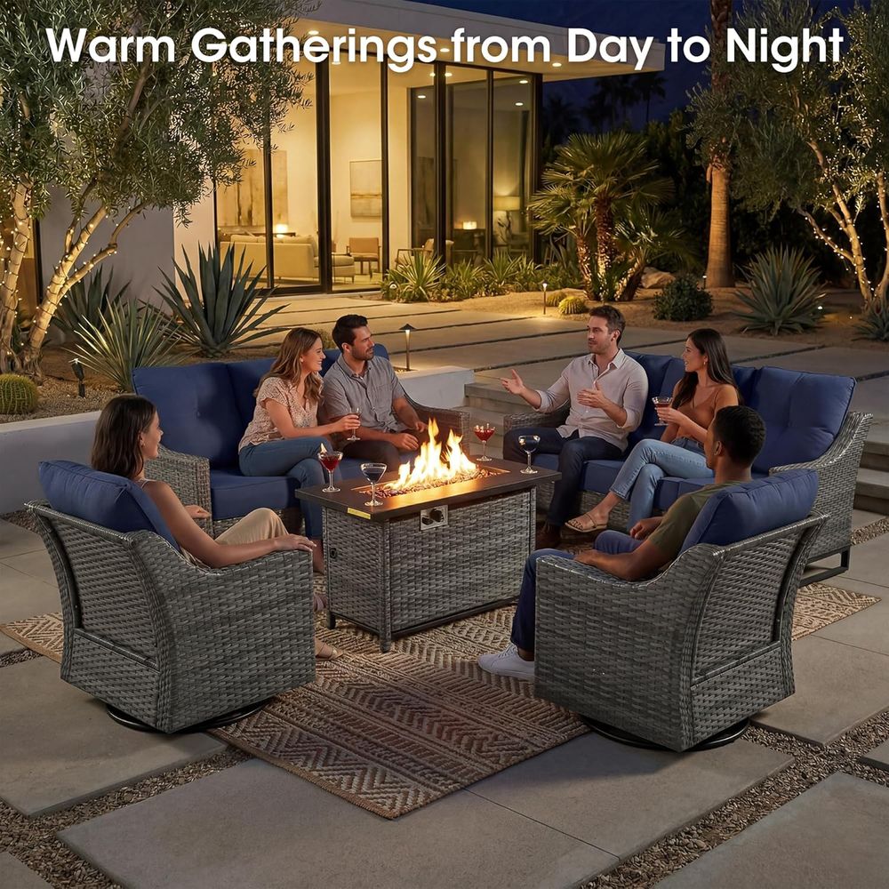 5-Piece Patio Furniture Set wi - Outdoor Furniture And Fire Pit บทวิจารณ์และราคา