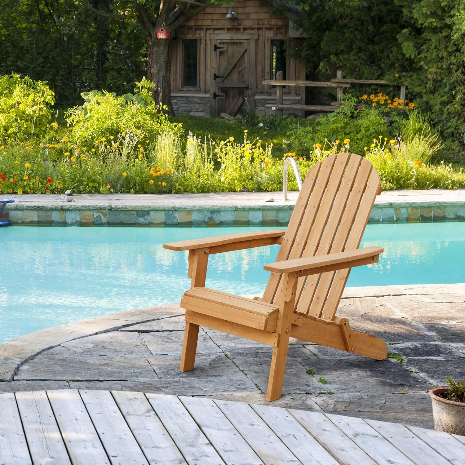 Folding Adirondack Chair Set o - Outdoor Furniture And Fire Pit บทวิจารณ์และราคา