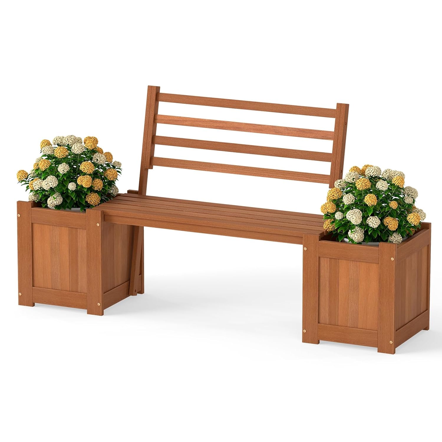 2-in-1 Wood Outdoor Bench with - Outdoor Furniture Oil บทวิจารณ์และราคา