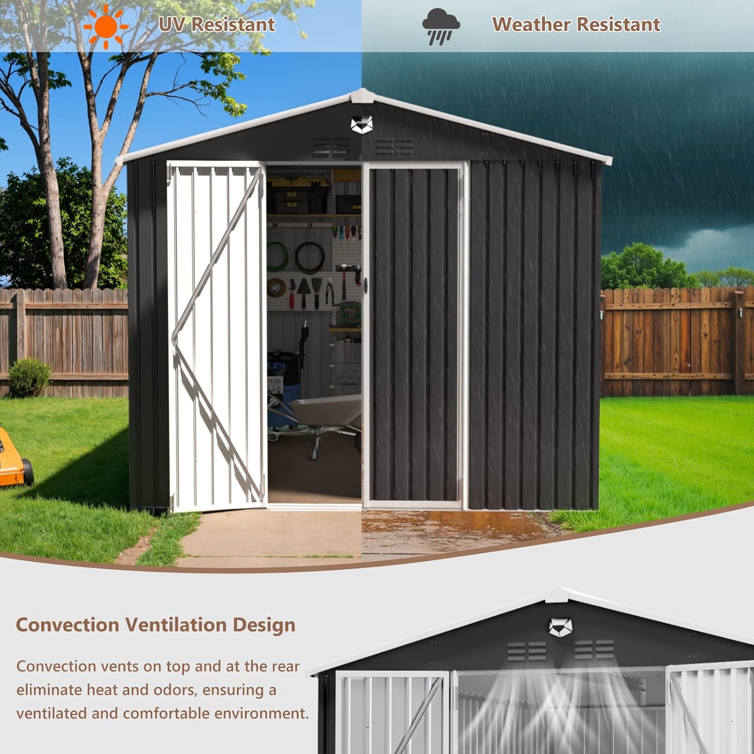 10x12 FT Metal Outdoor Storage - Outdoor Furniture Designer บทวิจารณ์และราคา