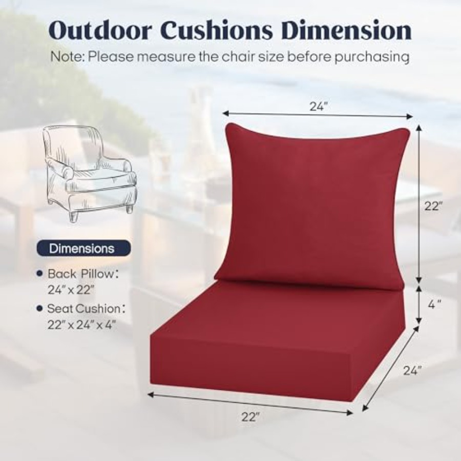 ® Outdoor Seat Cushions 24 X 2 - Outdoor Furniture Cushions 24 X 24 บทวิจารณ์และราคา