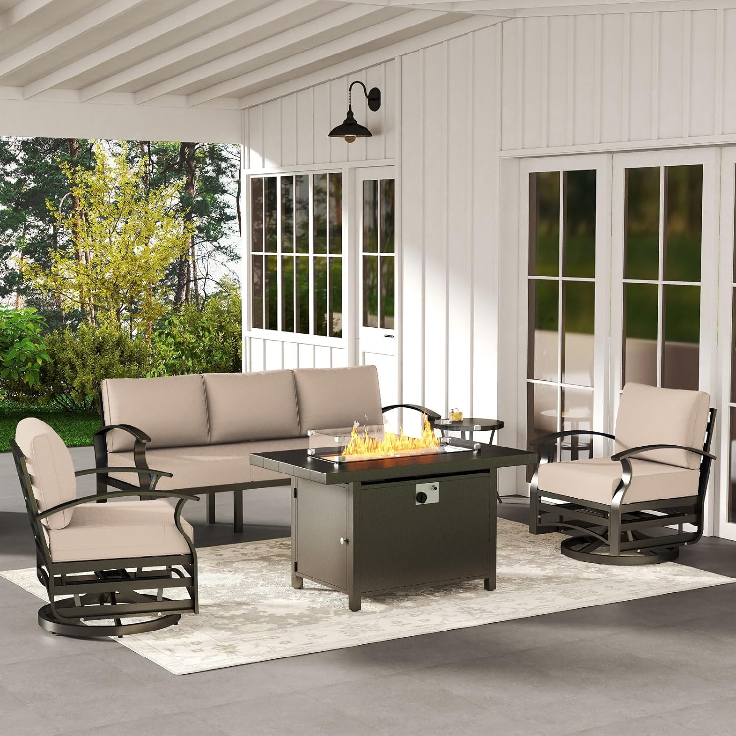 5-seat Aluminum Patio Sectiona - Outdoor Furniture And Fire Pit บทวิจารณ์และราคา