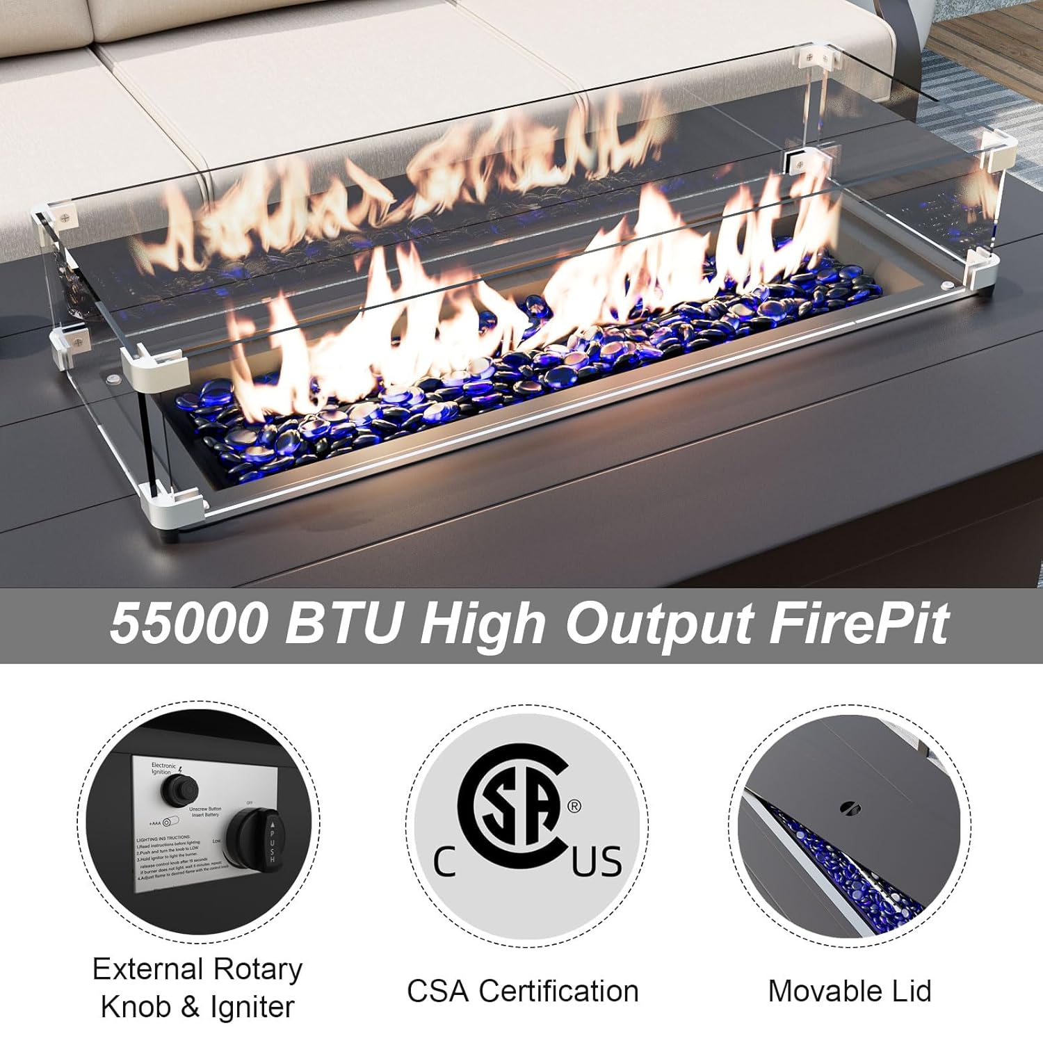 5-seat Aluminum Patio Sectiona - Outdoor Furniture And Fire Pit บทวิจารณ์และราคา