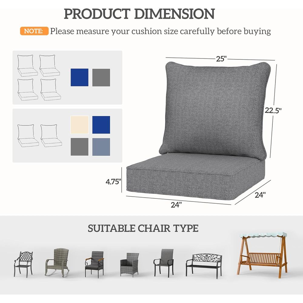 Weather-Resistant Outdoor Chai - Outdoor Furniture Cushions 24 X 24 บทวิจารณ์และราคา