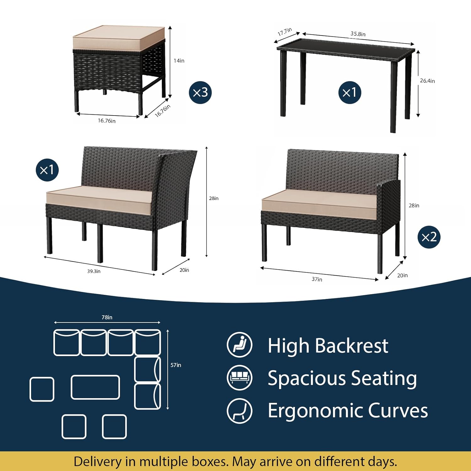 7-Piece Outdoor Patio Furnitur - Outdoor Furniture Without Cushions บทวิจารณ์และราคา