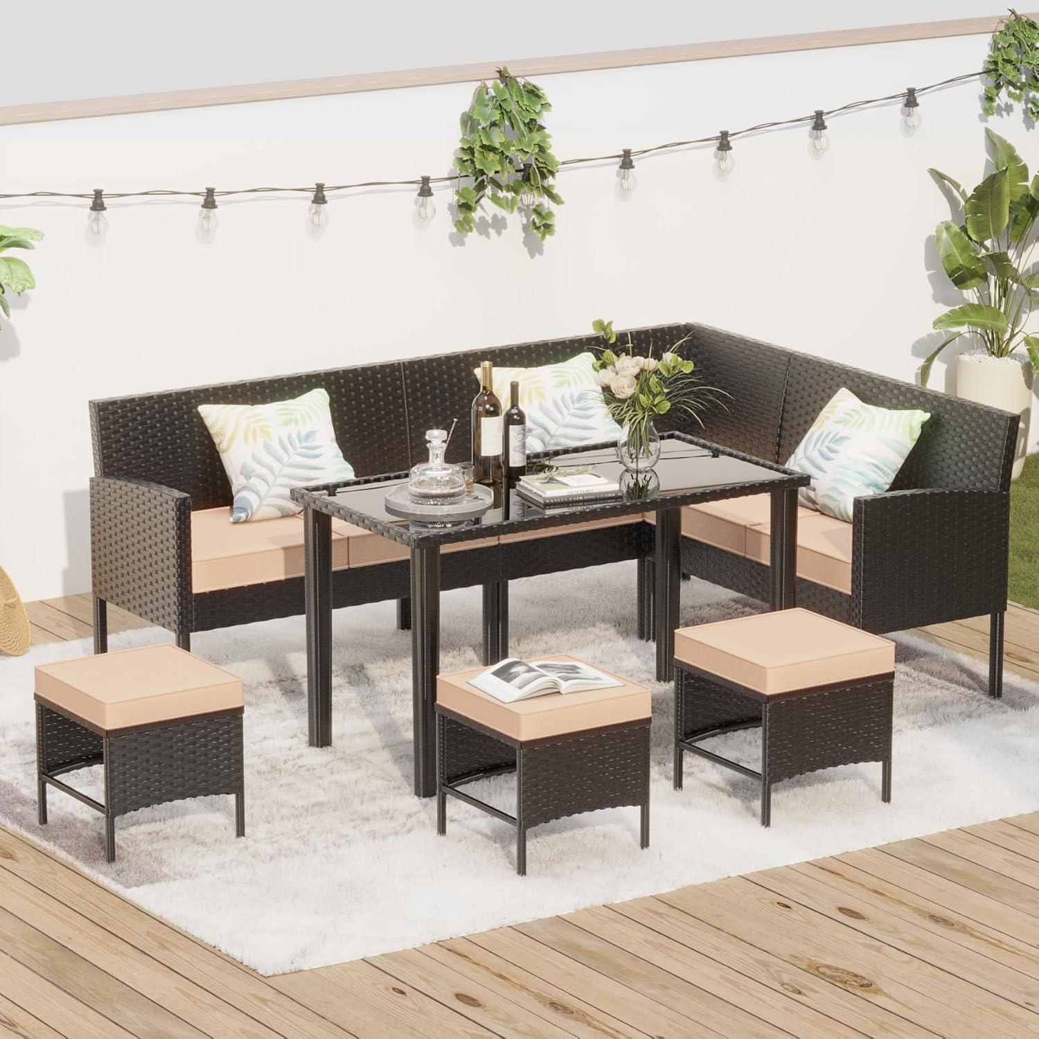 7-Piece Outdoor Patio Furnitur - Outdoor Furniture Without Cushions บทวิจารณ์และราคา