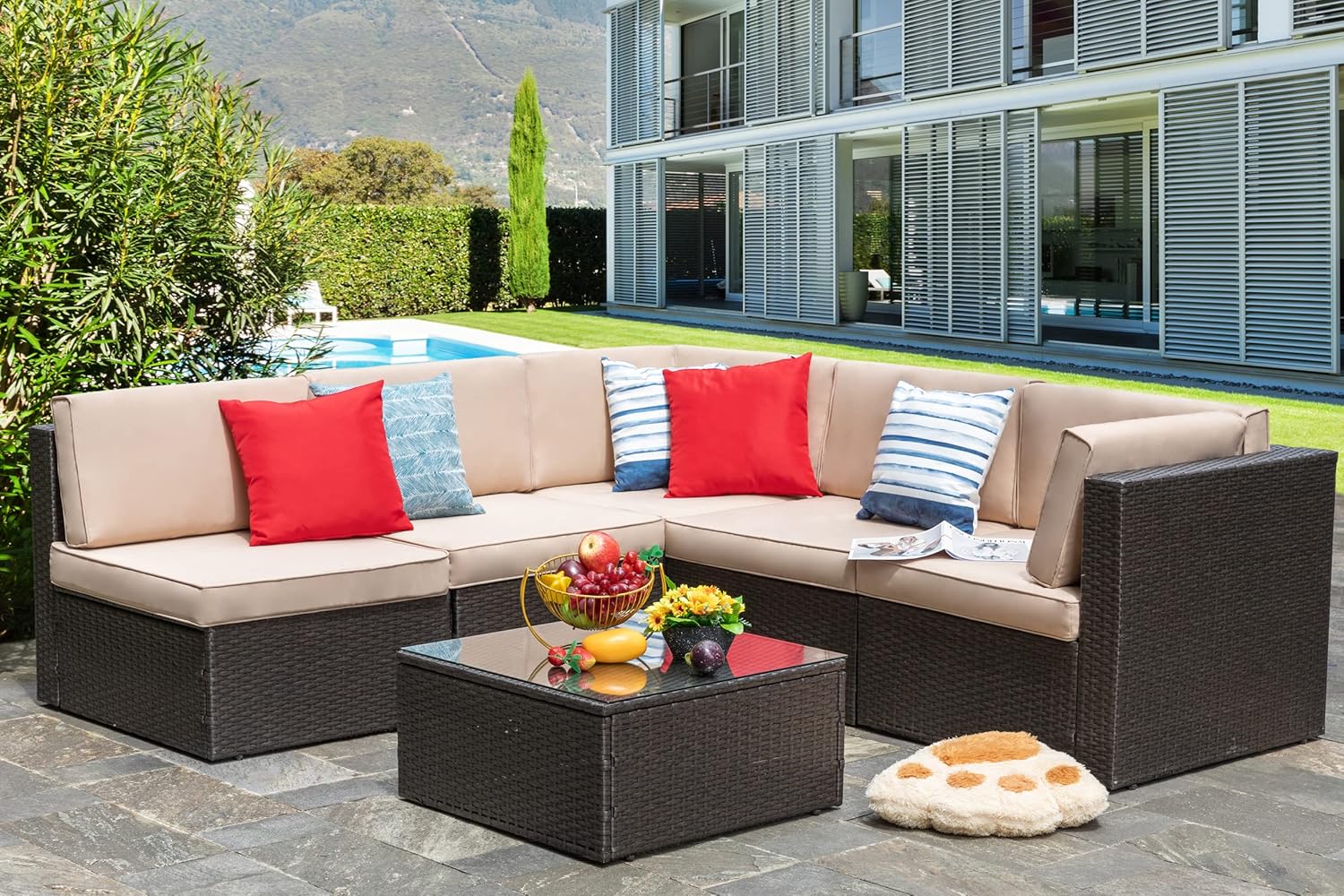 7 Piece Patio Furniture Set wi - Outdoor Furniture And Fire Pit บทวิจารณ์และราคา