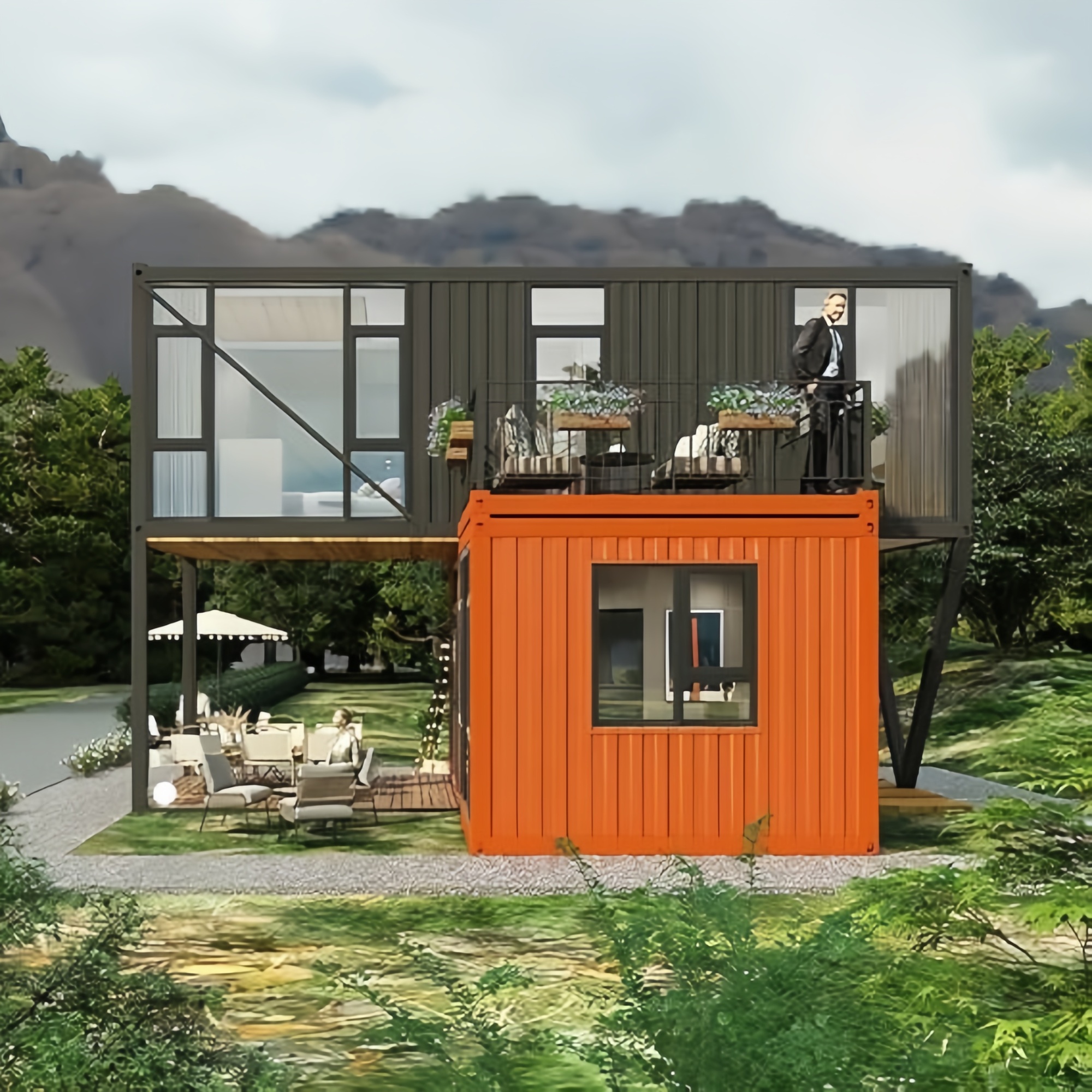40FT Expandable Modular Prefab - Outdoor Furniture Metal บทวิจารณ์และราคา