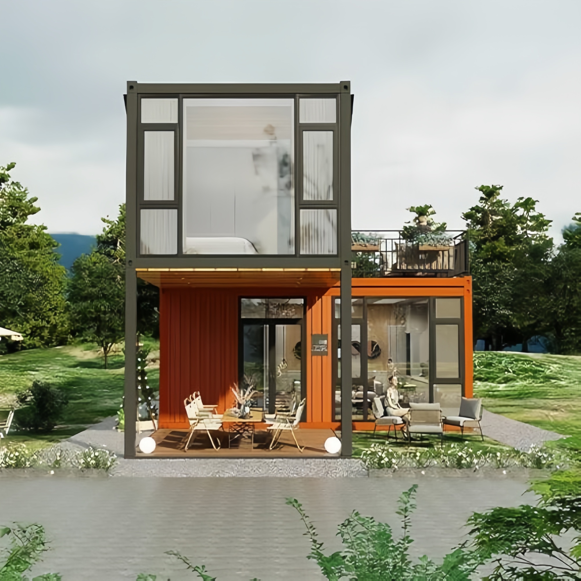 40FT Expandable Modular Prefab - Outdoor Furniture Metal บทวิจารณ์และราคา