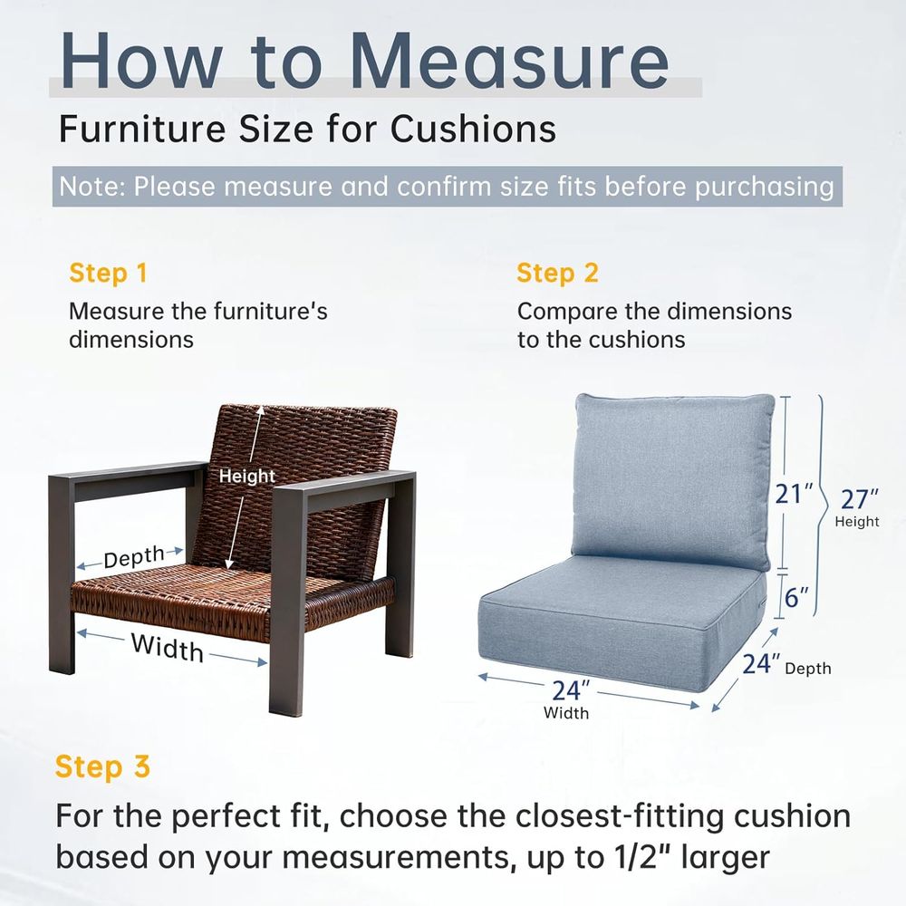 Thick Outdoor Cushion Set - 24 - Outdoor Furniture Cushions 24 X 24 บทวิจารณ์และราคา