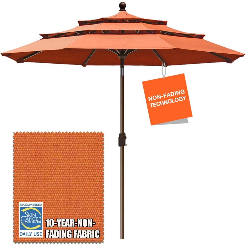 USA 9Ft 3 Tiers Market Umbrell - Outdoor Furniture Year Round บทวิจารณ์และราคา