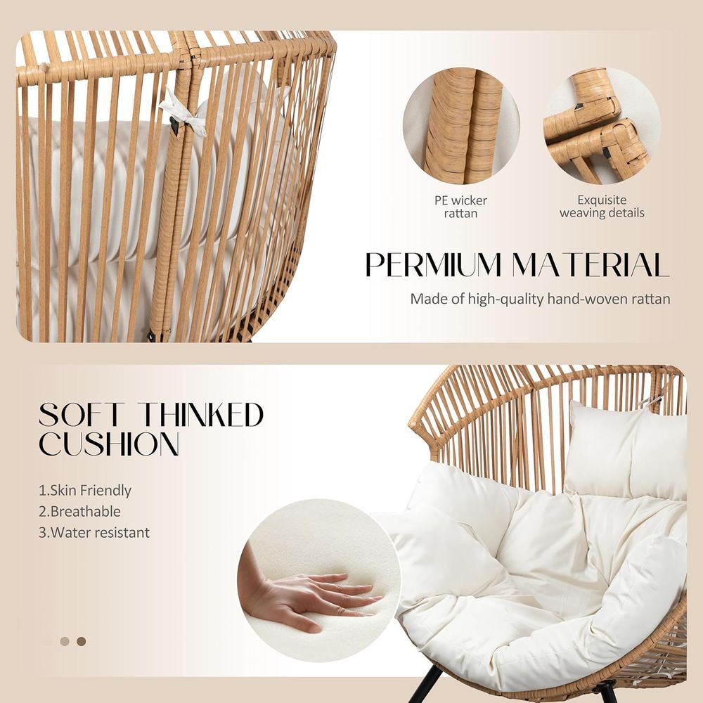 Egg Chair Wicker Outdoor Chair - Outdoor Furniture Without Cushions บทวิจารณ์และราคา