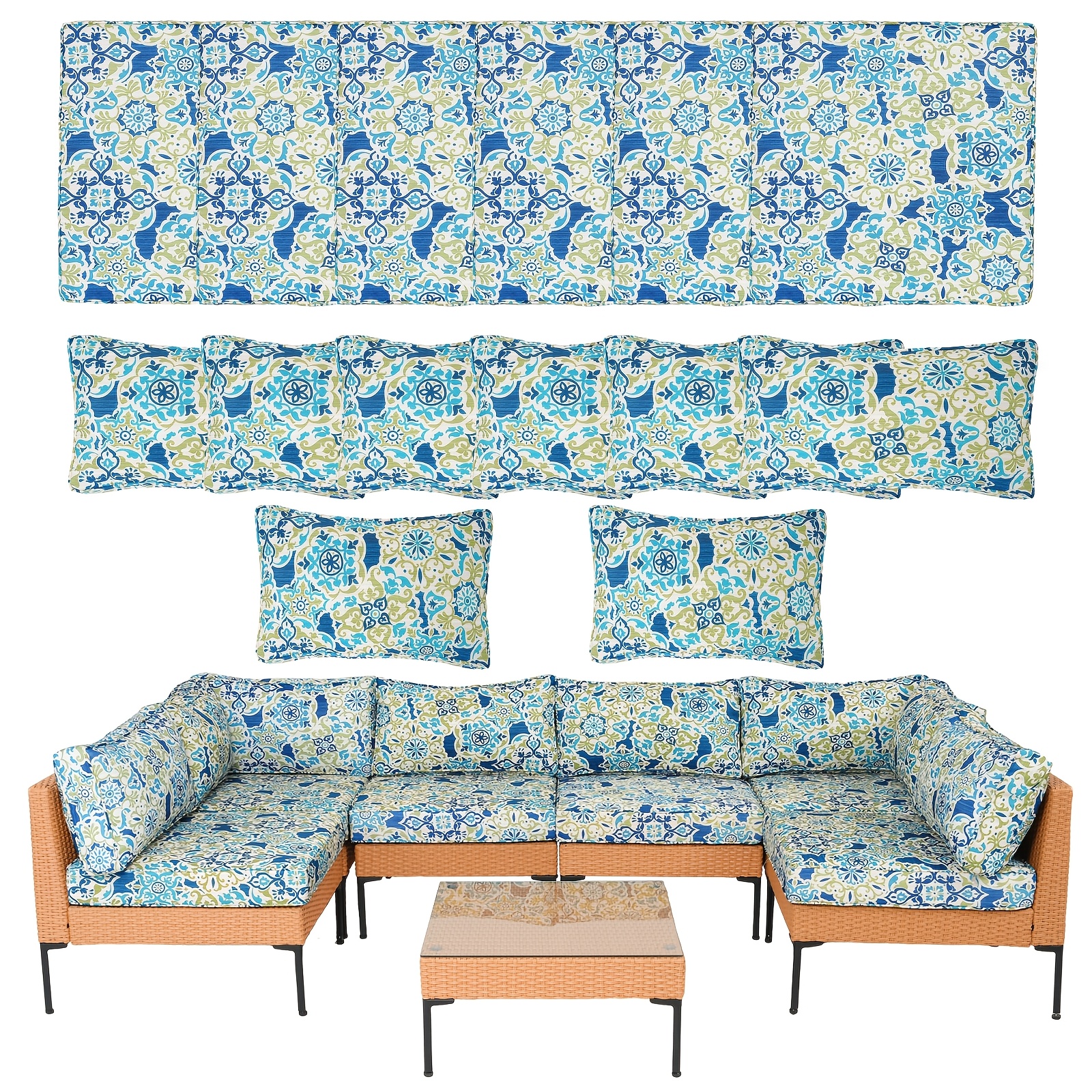 14pcs Outdoor Patio Waterproof - Outdoor Furniture Without Cushions บทวิจารณ์และราคา