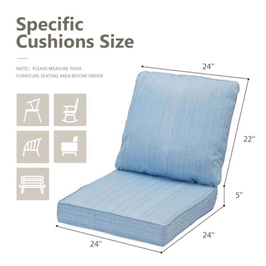Outdoor Chair Cushion Set Thic - Outdoor Furniture Cushions 24 X 24 บทวิจารณ์และราคา
