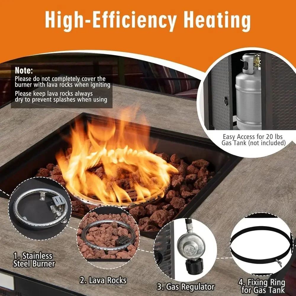 9-Piece Outdoor Patio Furnitur - Outdoor Furniture And Fire Pit บทวิจารณ์และราคา