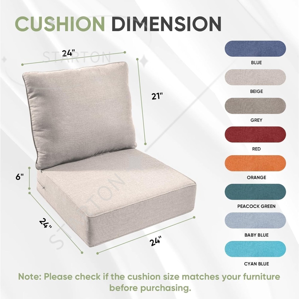 Outdoor Chair Cushions Set of  - Outdoor Furniture Cushions 24 X 24 บทวิจารณ์และราคา