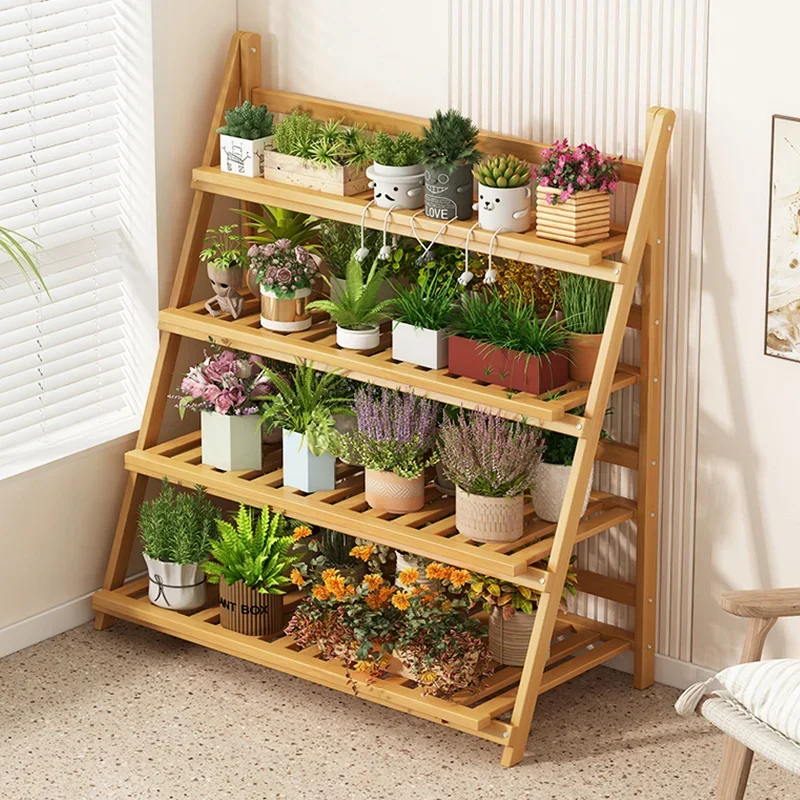 Solid Wood Flower Shelf Plant  - Outdoor Furniture Designer บทวิจารณ์และราคา
