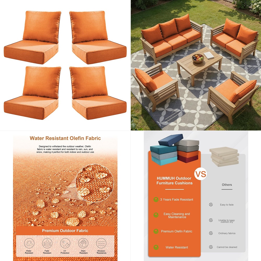 Outdoor Seat Cushions 4Piece S - Outdoor Furniture Cushions 24 X 24 บทวิจารณ์และราคา