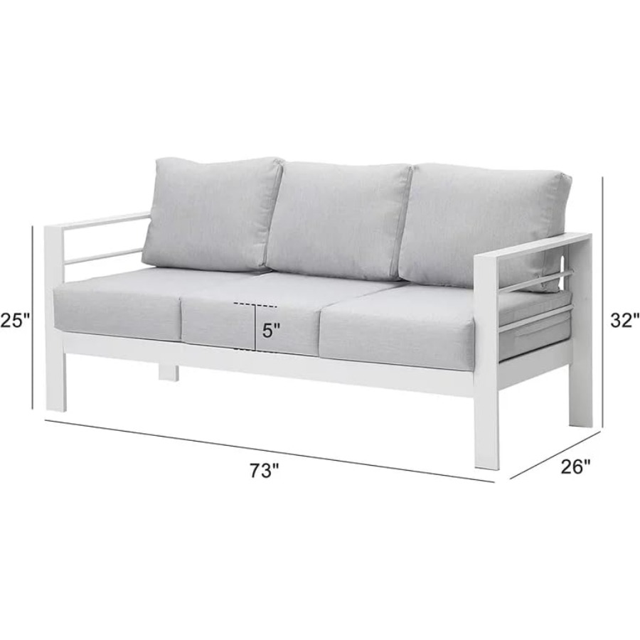 Outdoor Couch Aluminum Patio F - Outdoor Furniture Without Cushions บทวิจารณ์และราคา