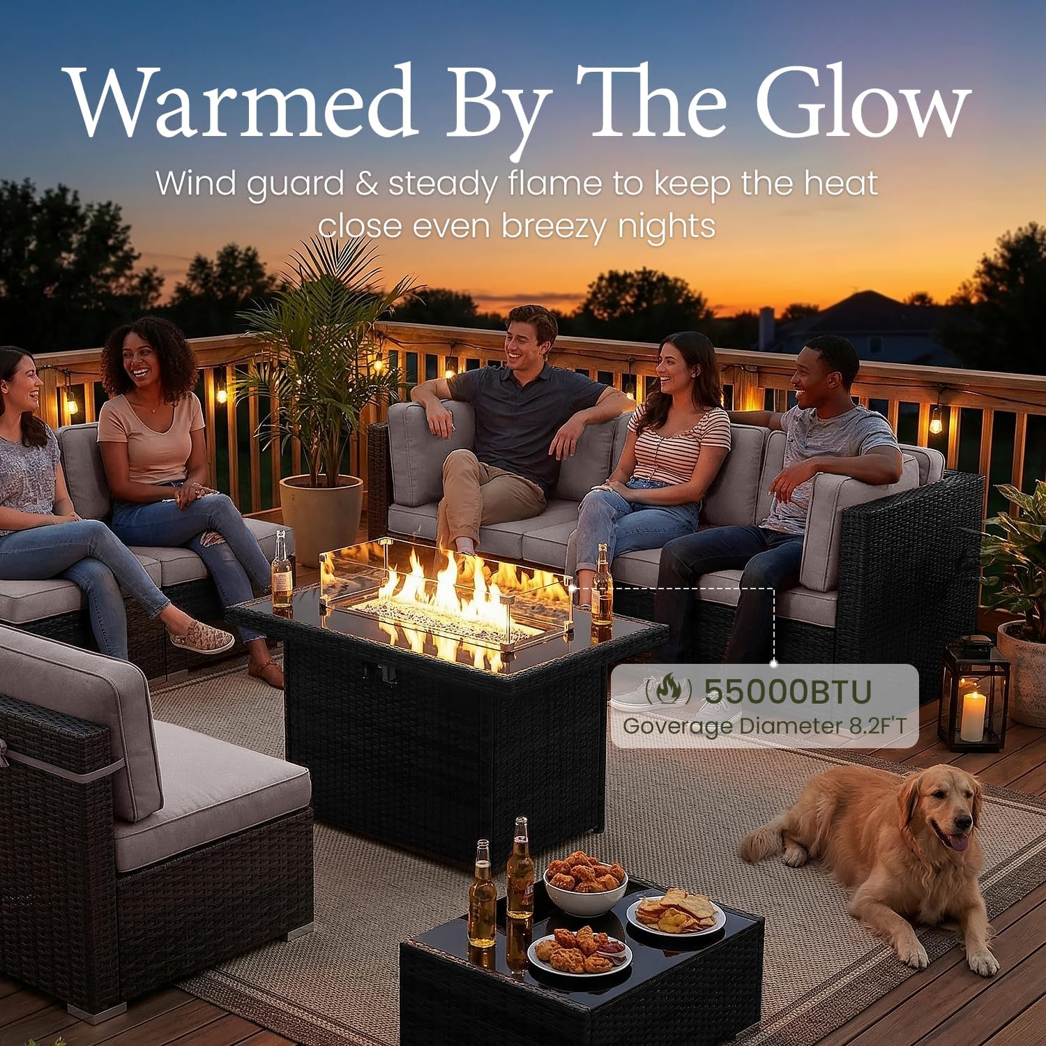 15 Piece Patio Furniture Set w - Outdoor Furniture And Fire Pit บทวิจารณ์และราคา