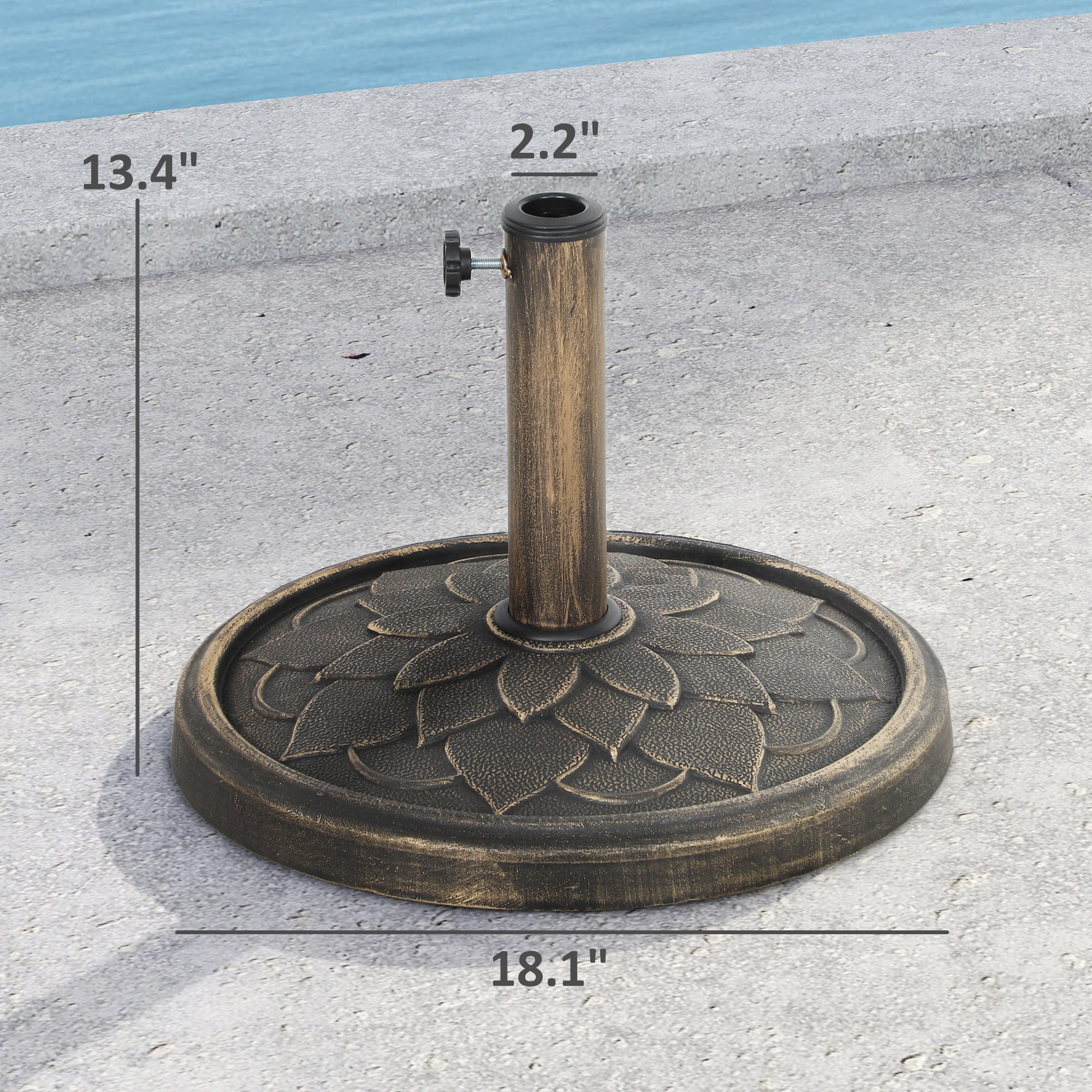 Round Patio Umbrella Base, 26  - Outdoor Furniture Year Round บทวิจารณ์และราคา