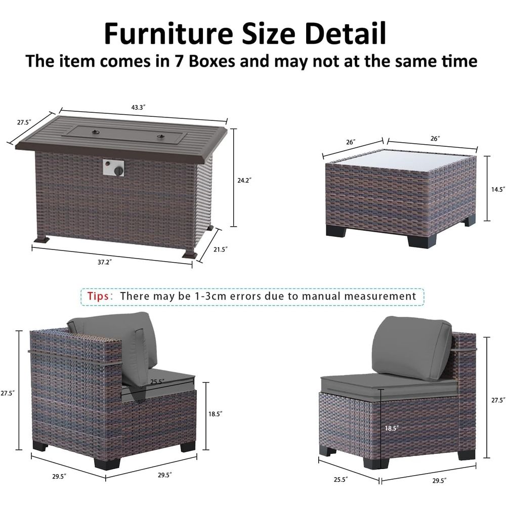 13-Piece Outdoor Sectional Pat - Outdoor Furniture And Fire Pit บทวิจารณ์และราคา