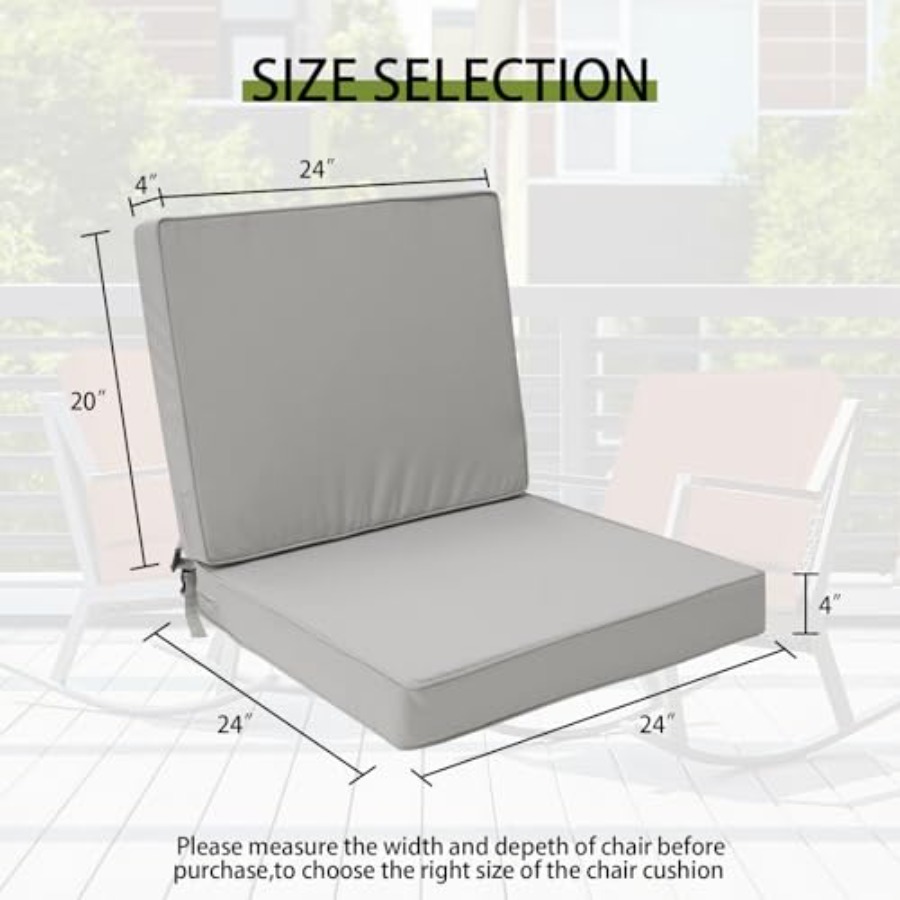 Outdoor Deep Seat Cushion Set  - Outdoor Furniture Cushions 24 X 24 บทวิจารณ์และราคา
