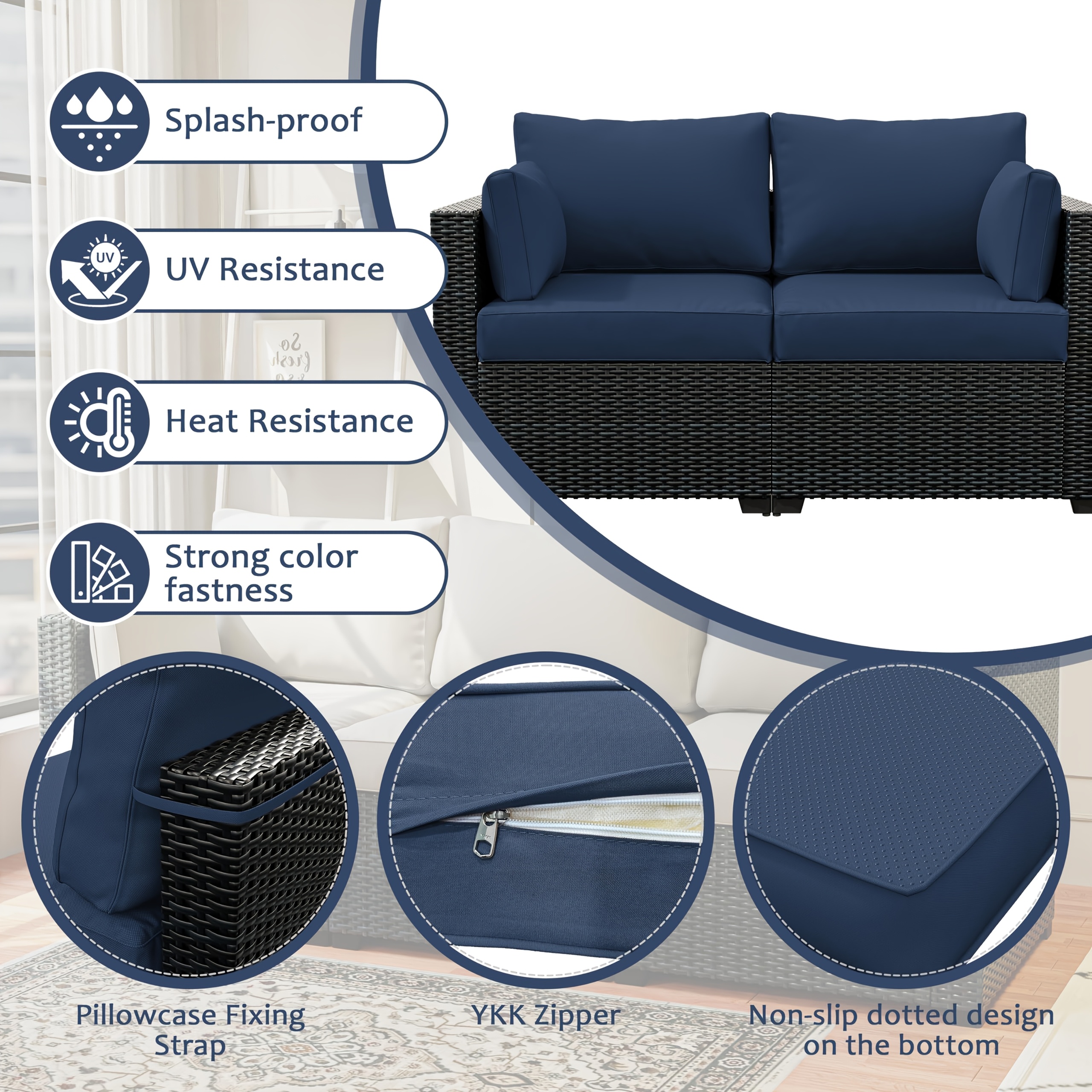 8P Outdoor Cushion Slipcovers  - Outdoor Furniture Without Cushions บทวิจารณ์และราคา