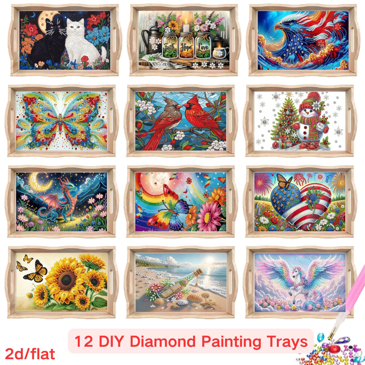 A diamond-painted square tray  - Outdoor Furniture Designer บทวิจารณ์และราคา