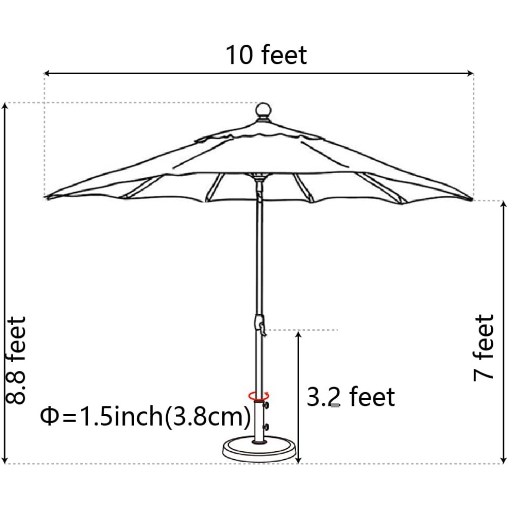 USA 10-Year-Non-Fading 10Ft Ma - Outdoor Furniture Year Round บทวิจารณ์และราคา