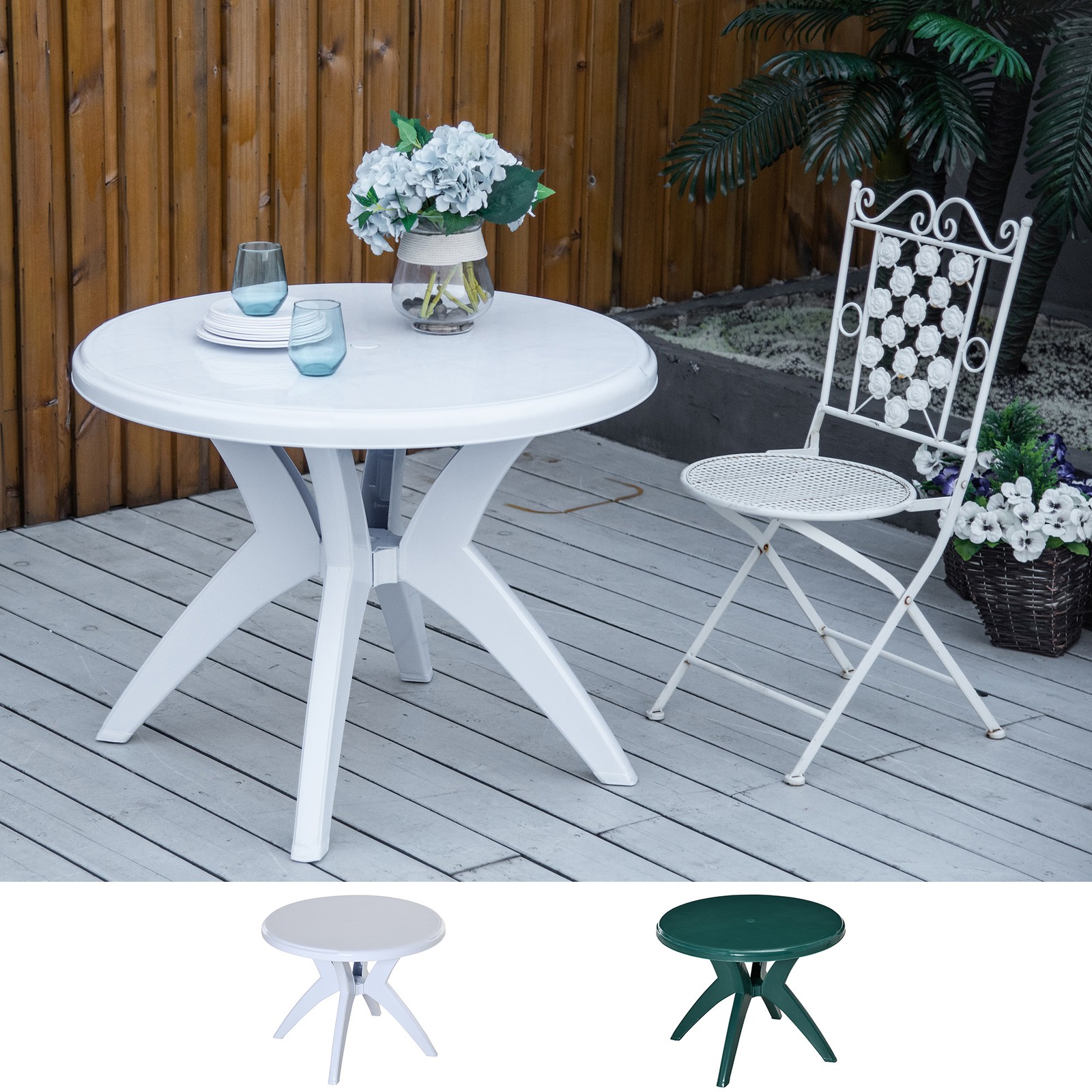 3' Round Outdoor Plastic Dinin - Outdoor Furniture Year Round บทวิจารณ์และราคา