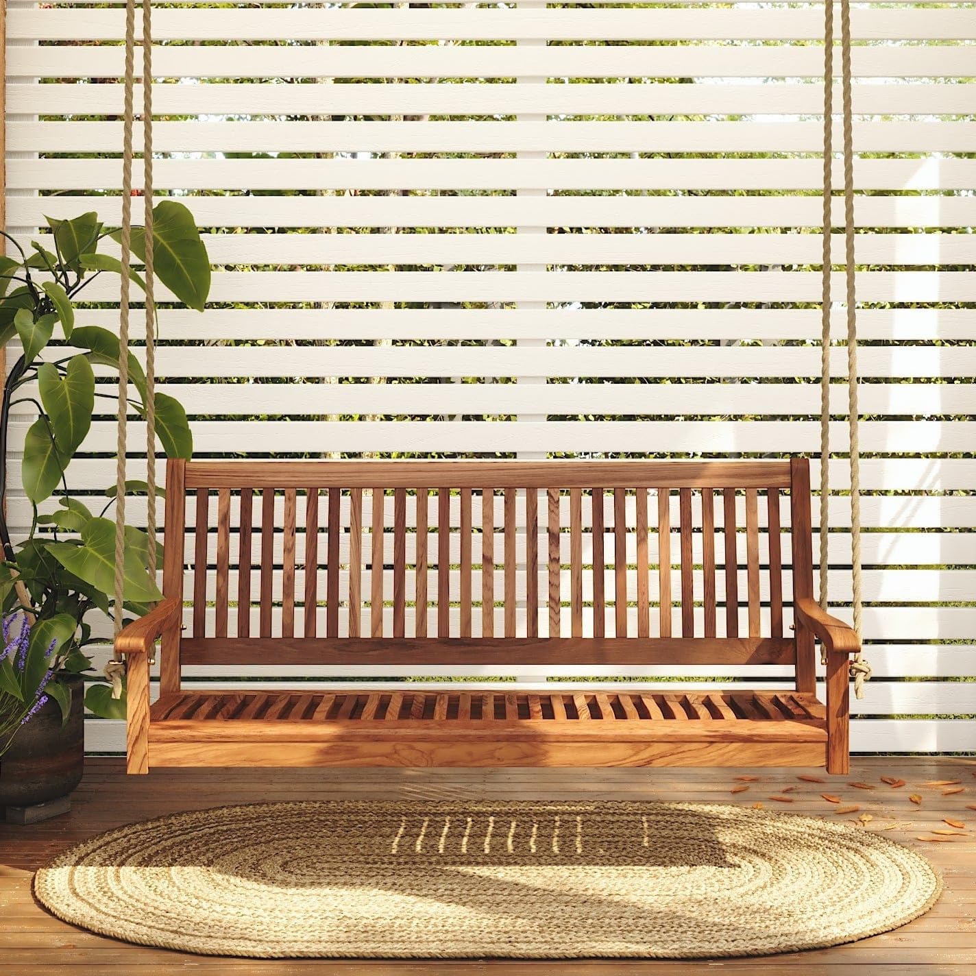 5ft Acacia Wood Porch Swing We - Outdoor Furniture Oil บทวิจารณ์และราคา