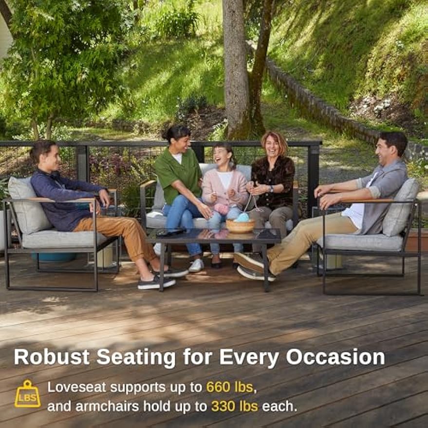 Patio Furniture Set, 4-Piece O - Outdoor Furniture Without Cushions บทวิจารณ์และราคา