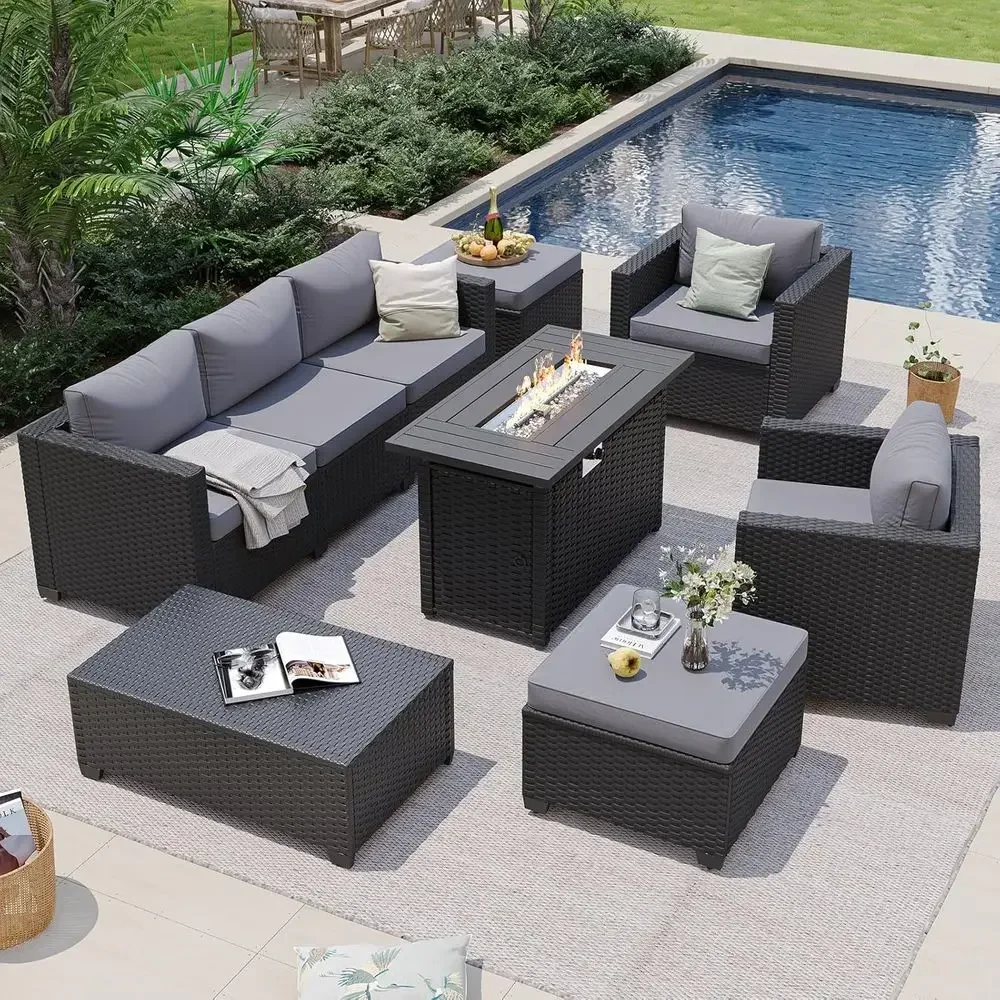 7-Piece Outdoor Patio Furnitur - Outdoor Furniture And Fire Pit บทวิจารณ์และราคา