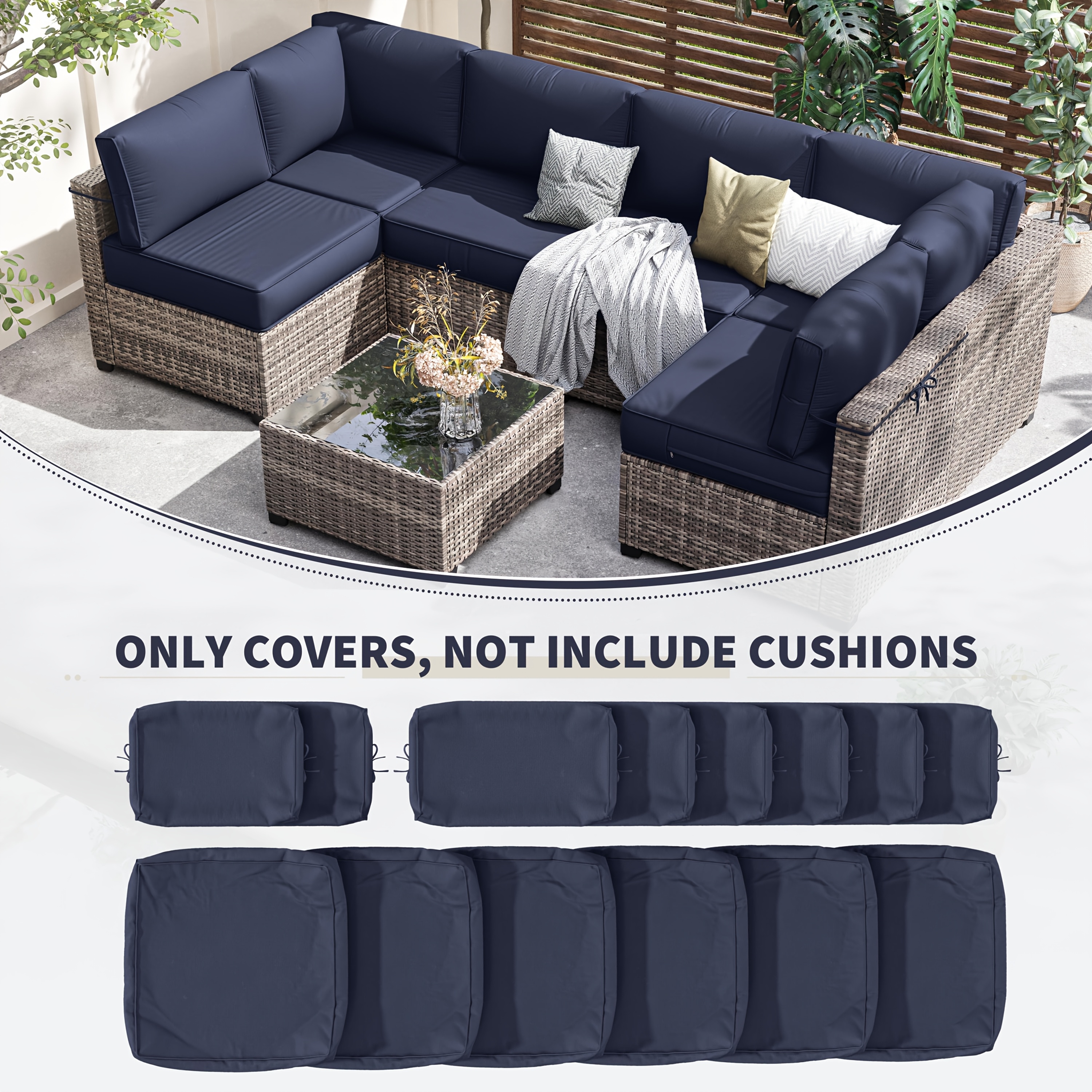 14pcs Outdoor Cushion Covers - - Outdoor Furniture Without Cushions บทวิจารณ์และราคา